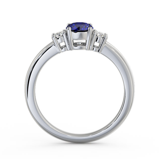 Three Stone Blue Sapphire and Diamond 0.89ct Ring Platinum - Delia GEM27_WG_BS_UP