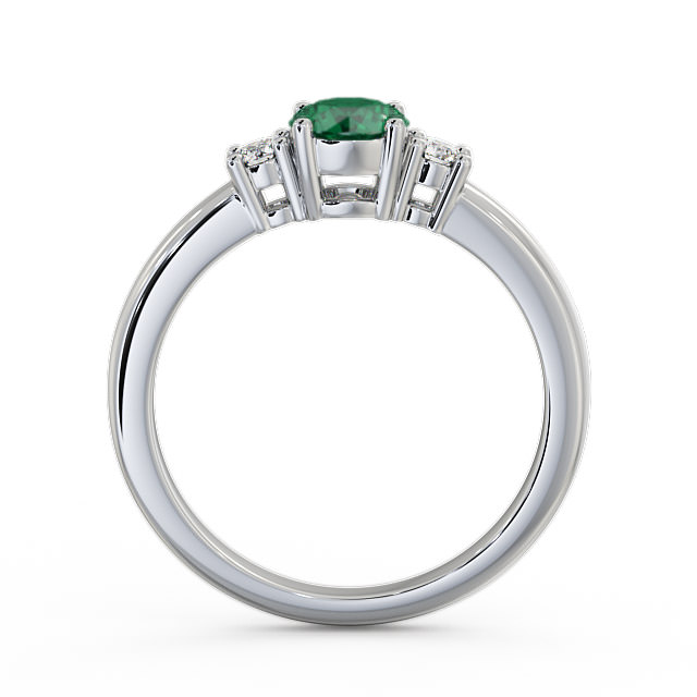 Three Stone Emerald and Diamond 0.72ct Ring Platinum - Delia GEM27_WG_EM_UP