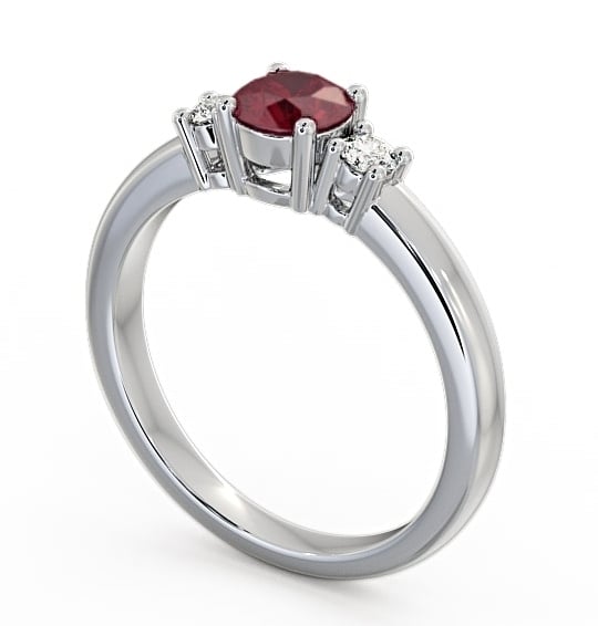 Three Stone Ruby and Diamond 0.89ct Ring Palladium GEM27_WG_RU_THUMB1