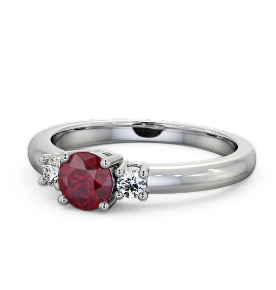  Three Stone Ruby and Diamond 0.89ct Ring Palladium - Delia GEM27_WG_RU_THUMB2 