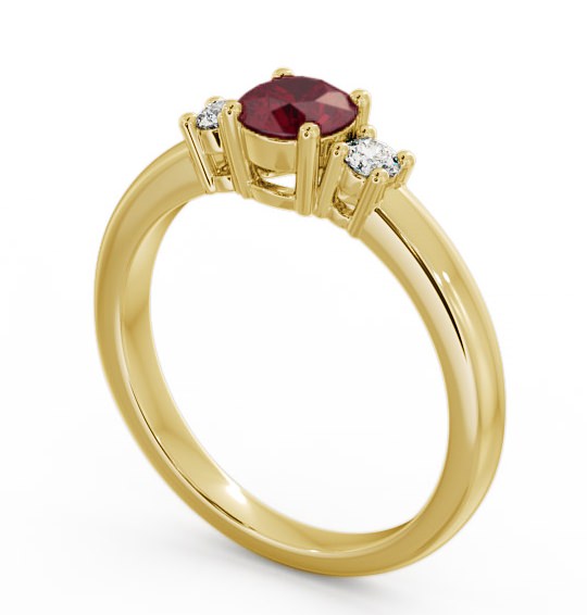 Three Stone Ruby and Diamond 0.89ct Ring 18K Yellow Gold GEM27_YG_RU_THUMB1