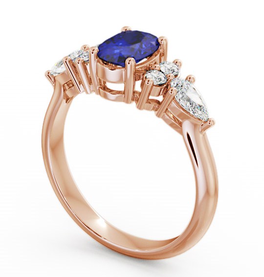 Blue Sapphire and Diamond 1.42ct Ring 18K Rose Gold - Petra GEM2_RG_BS_THUMB1 