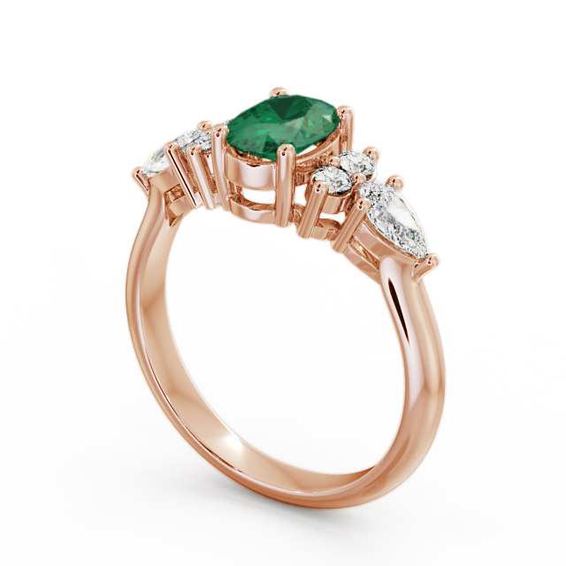 Emerald And Diamond 1.27ct Ring 18K Rose Gold - Petra | Angelic Diamonds