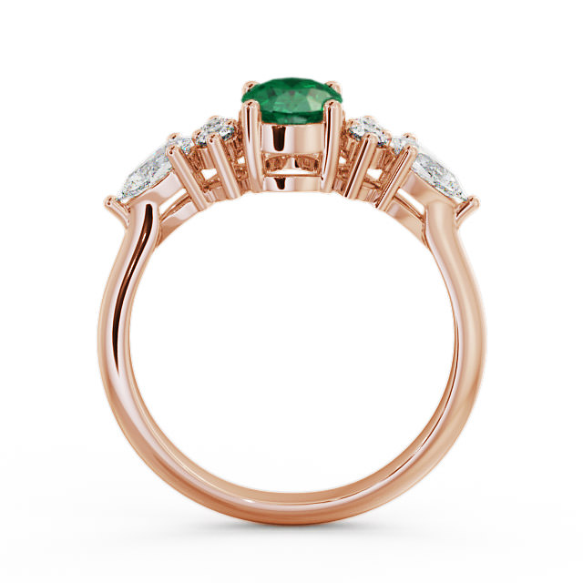 Emerald and Diamond 1.27ct Ring 9K Rose Gold - Petra GEM2_RG_EM_UP