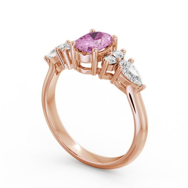 Pink Sapphire and Diamond 1.42ct Ring 18K Rose Gold - Petra GEM2_RG_PS_SIDE