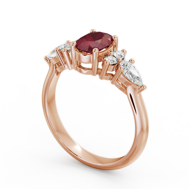 Ruby and Diamond 1.42ct Ring 18K Rose Gold - Petra GEM2_RG_RU_SIDE