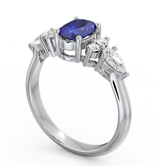  Blue Sapphire and Diamond 1.42ct Ring 9K White Gold - Petra GEM2_WG_BS_THUMB1 