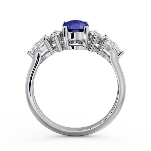 Blue Sapphire and Diamond 1.42ct Ring 18K White Gold - Petra GEM2_WG_BS_UP