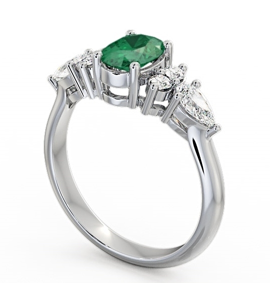  Emerald and Diamond 1.27ct Ring 9K White Gold - Petra GEM2_WG_EM_THUMB1 
