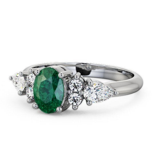 Emerald and Diamond 1.27ct Ring 9K White Gold GEM2_WG_EM_THUMB2 