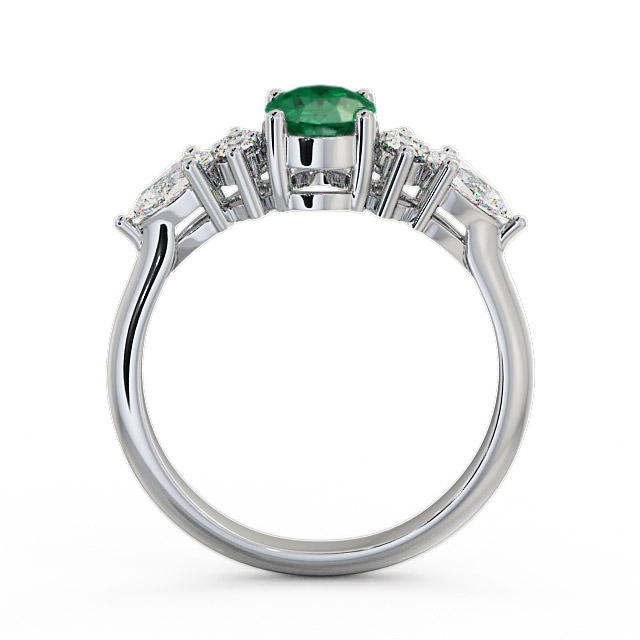 Emerald and Diamond 1.27ct Ring 9K White Gold - Petra GEM2_WG_EM_UP