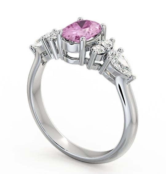 Pink Sapphire and Diamond 1.42ct Ring 9K White Gold GEM2_WG_PS_THUMB1