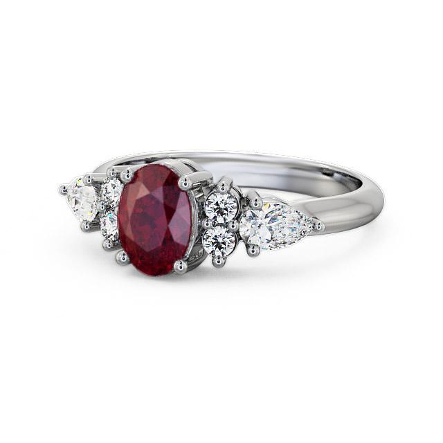 Ruby And Diamond 1.42ct Ring 18K White Gold - Petra | Angelic Diamonds