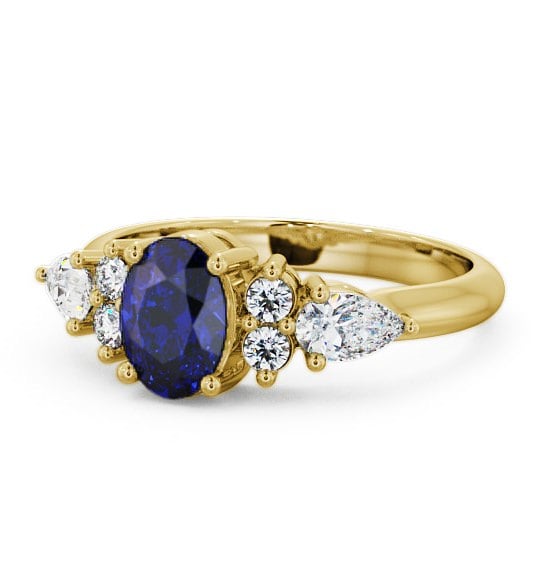  Blue Sapphire and Diamond 1.42ct Ring 18K Yellow Gold - Petra GEM2_YG_BS_THUMB2 