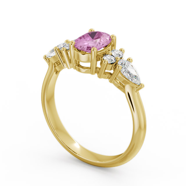 Pink Sapphire and Diamond 1.42ct Ring 18K Yellow Gold - Petra GEM2_YG_PS_SIDE