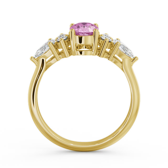 Pink Sapphire and Diamond 1.42ct Ring 9K Yellow Gold - Petra GEM2_YG_PS_UP
