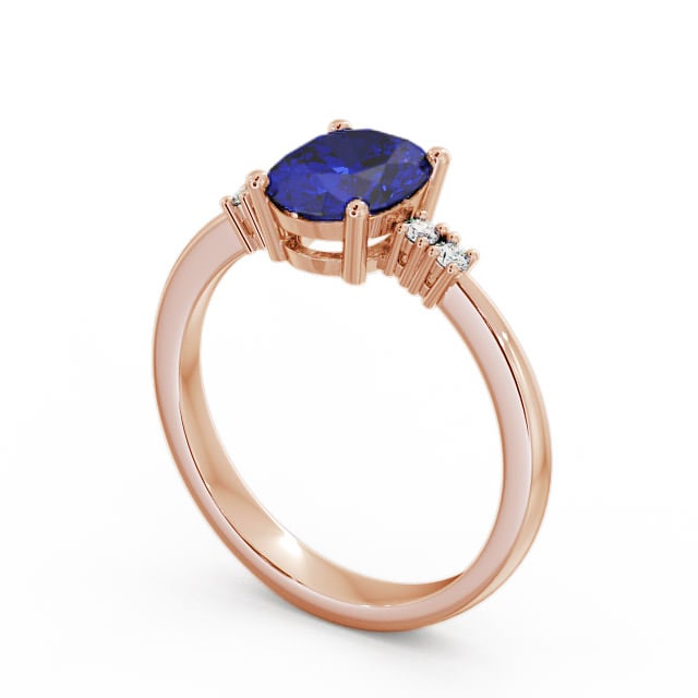 Blue Sapphire and Diamond 1.61ct Ring 18K Rose Gold - Talida