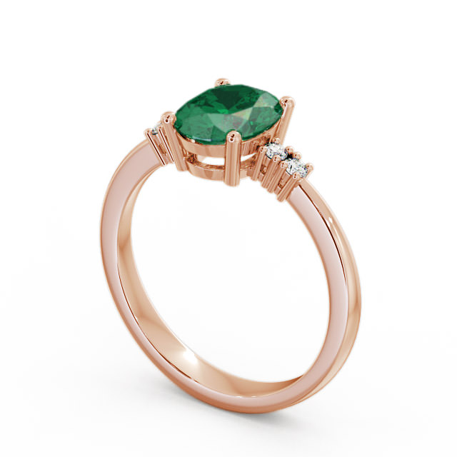 Emerald and Diamond 1.32ct Ring 9K Rose Gold - Talida GEM3_RG_EM_SIDE