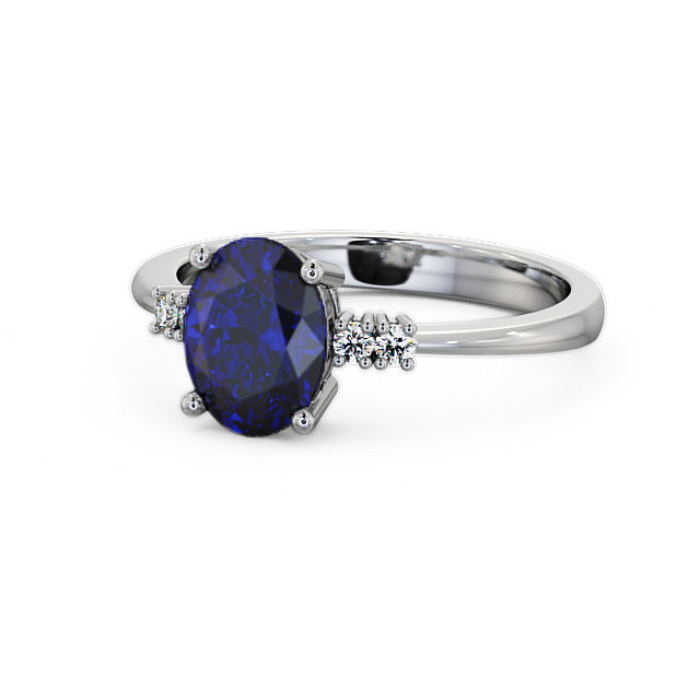 Blue Sapphire and Diamond 1.61ct Ring Platinum - Talida GEM3_WG_BS_FLAT