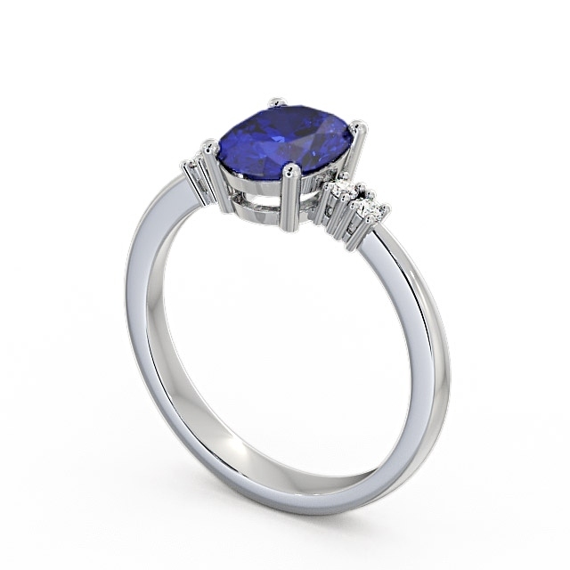 Blue Sapphire and Diamond 1.61ct Ring 9K White Gold - Talida GEM3_WG_BS_SIDE
