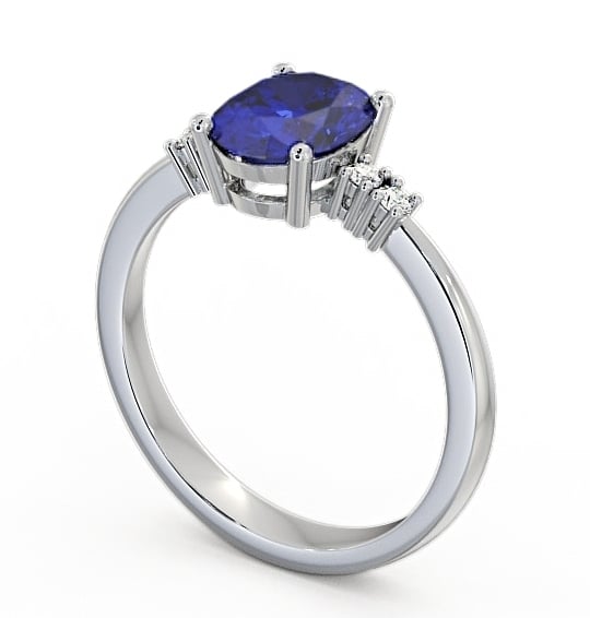 Blue Sapphire and Diamond 1.61ct Ring 9K White Gold GEM3_WG_BS_THUMB1