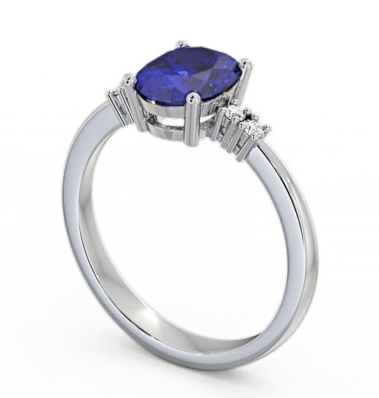 Blue Sapphire and Diamond 1.61ct Ring 18K White Gold GEM3_WG_BS_THUMB1 