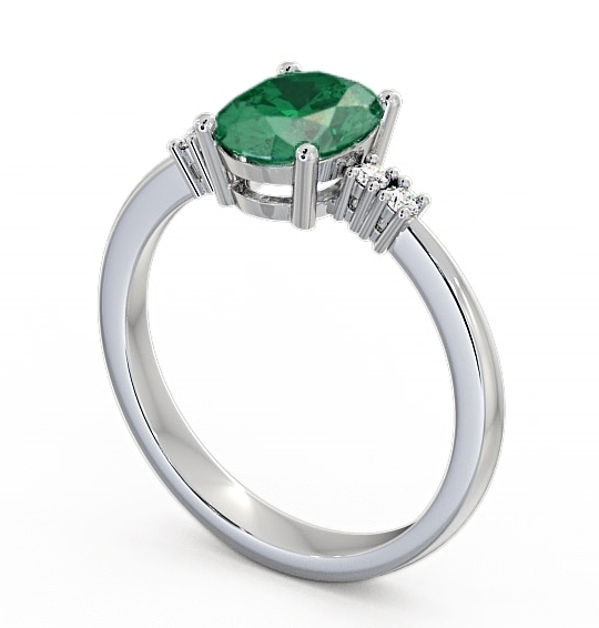 Emerald and Diamond 1.32ct Ring 18K White Gold GEM3_WG_EM_THUMB1 