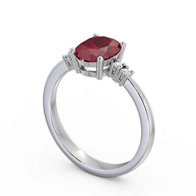 Ruby and Diamond 1.61ct Ring 9K White Gold - Talida