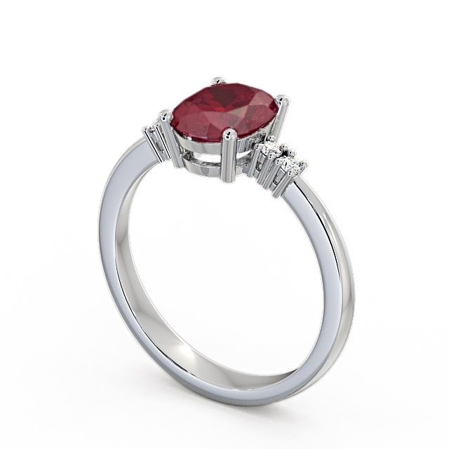 Ruby and Diamond 1.61ct Ring 9K White Gold - Talida GEM3_WG_RU_SIDE