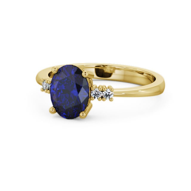 Blue Sapphire and Diamond 1.61ct Ring 18K Yellow Gold - Talida GEM3_YG_BS_FLAT
