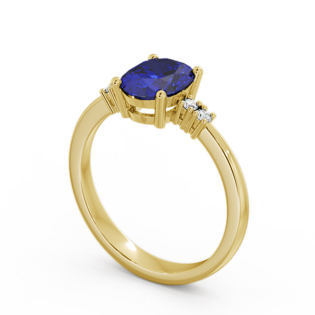 Blue Sapphire and Diamond 1.61ct Ring 18K Yellow Gold - Talida GEM3_YG_BS_SIDE