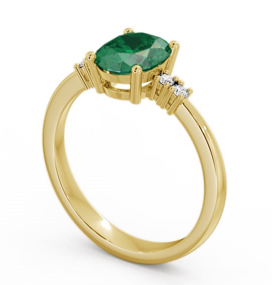 Emerald and Diamond 1.32ct Ring 9K Yellow Gold GEM3_YG_EM_THUMB1