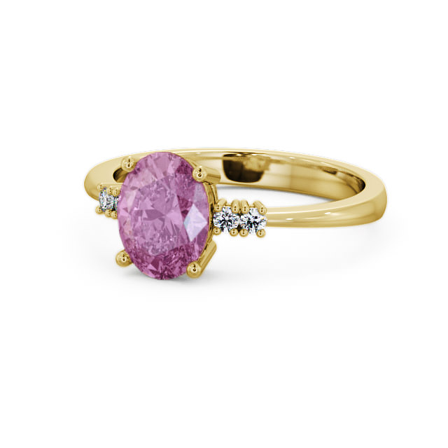 Pink Sapphire and Diamond 1.61ct Ring 18K Yellow Gold - Talida GEM3_YG_PS_FLAT