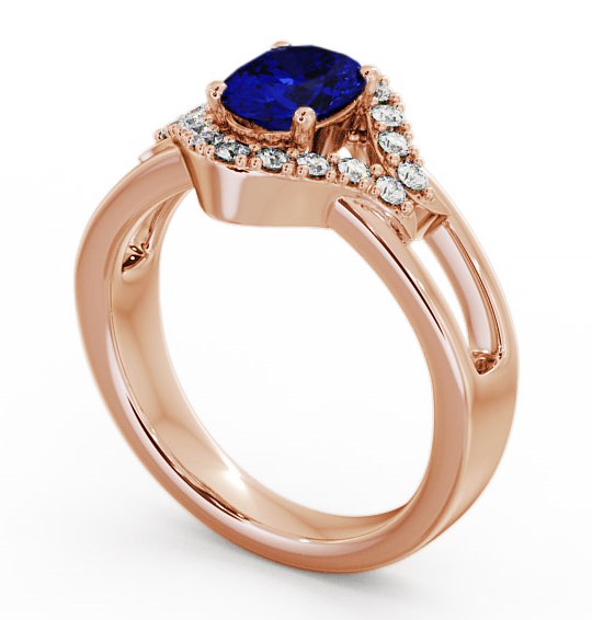 Blue Sapphire and Diamond 1.18ct Ring 18K Rose Gold GEM4_RG_BS_THUMB1