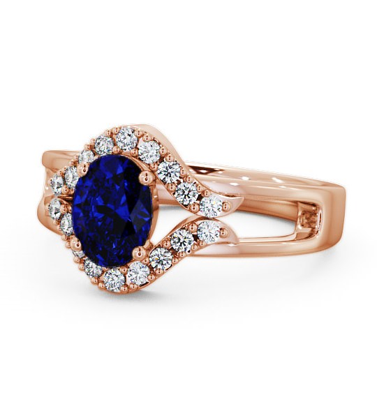  Blue Sapphire and Diamond 1.18ct Ring 18K Rose Gold - Viola GEM4_RG_BS_THUMB2 