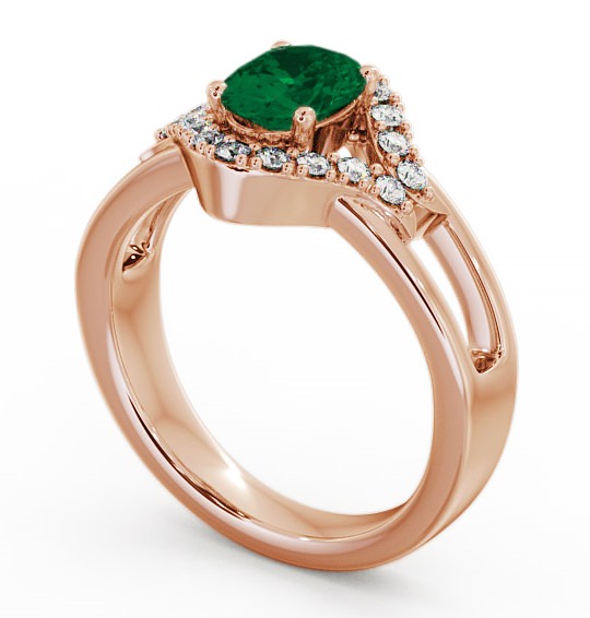 Emerald and Diamond 1.03ct Ring 18K Rose Gold - Viola GEM4_RG_EM_THUMB1