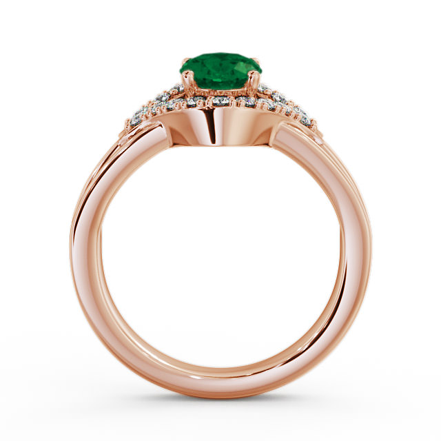 Emerald and Diamond 1.03ct Ring 9K Rose Gold - Viola GEM4_RG_EM_UP
