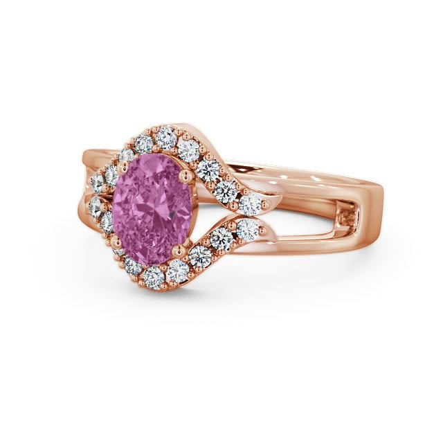 Pink Sapphire and Diamond 1.18ct Ring 9K Rose Gold - Viola GEM4_RG_PS_FLAT