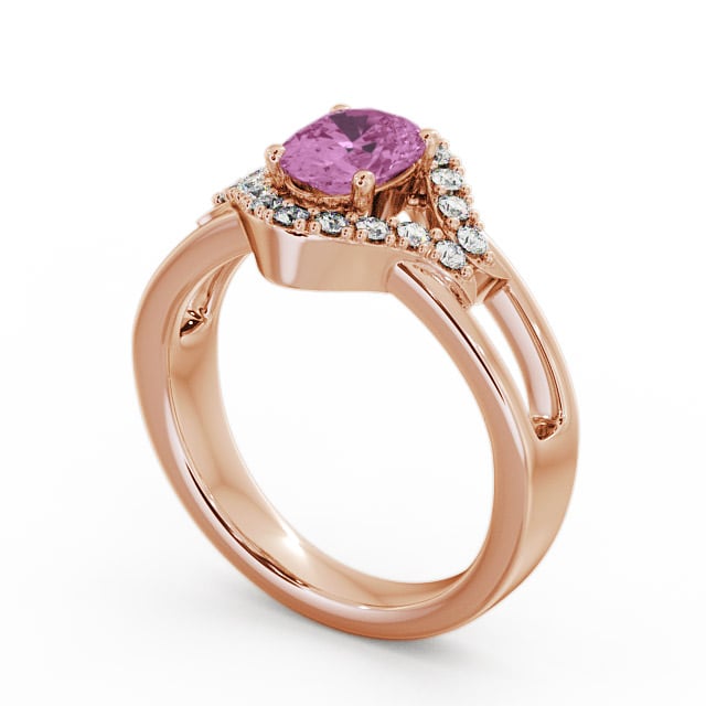 Pink Sapphire and Diamond 1.18ct Ring 18K Rose Gold - Viola GEM4_RG_PS_SIDE