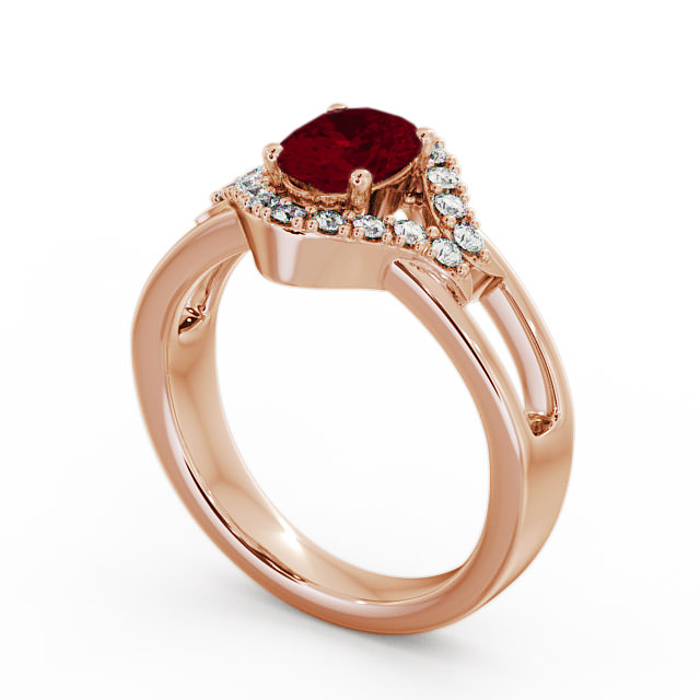 Ruby and Diamond 1.18ct Ring 18K Rose Gold - Viola GEM4_RG_RU_SIDE