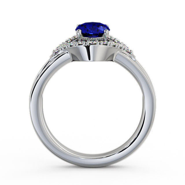 Blue Sapphire and Diamond 1.18ct Ring 18K White Gold - Viola GEM4_WG_BS_UP