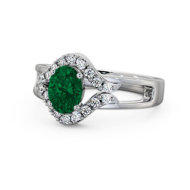Emerald and Diamond 1.03ct Ring Palladium - Viola GEM4_WG_EM_FLAT