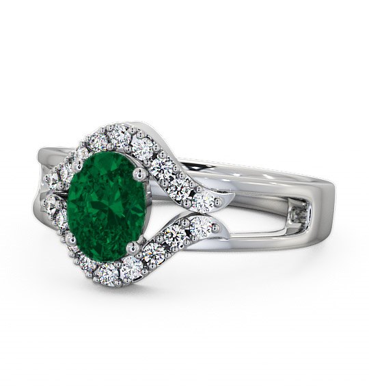  Emerald and Diamond 1.03ct Ring 18K White Gold - Viola GEM4_WG_EM_THUMB2 