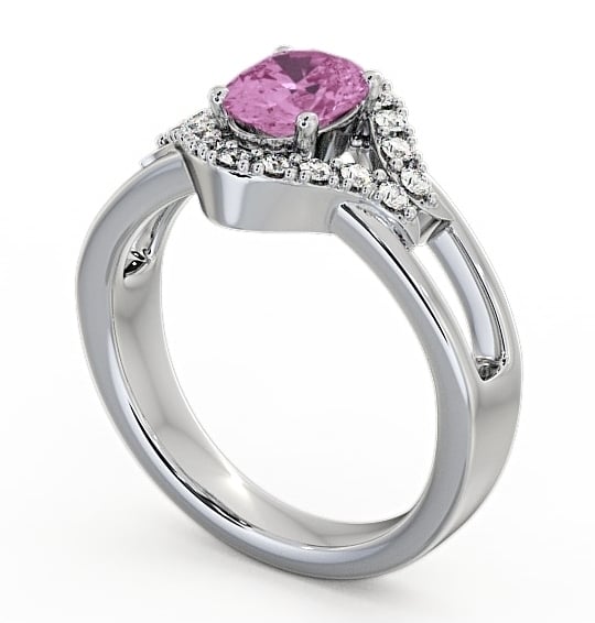  Pink Sapphire and Diamond 1.18ct Ring 9K White Gold - Viola GEM4_WG_PS_THUMB1 