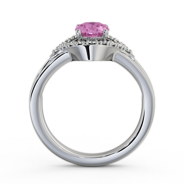 Pink Sapphire and Diamond 1.18ct Ring 9K White Gold - Viola GEM4_WG_PS_UP