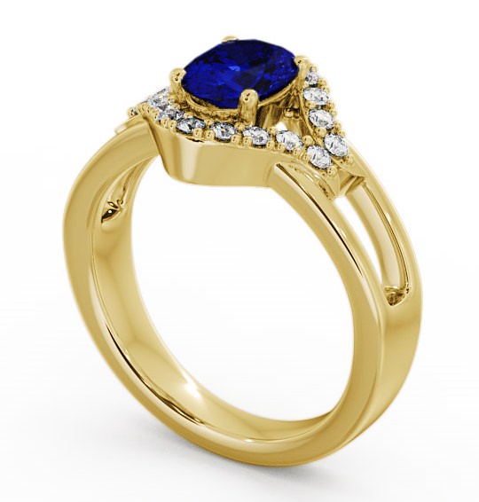Blue Sapphire and Diamond 1.18ct Ring 18K Yellow Gold - Viola GEM4_YG_BS_THUMB1