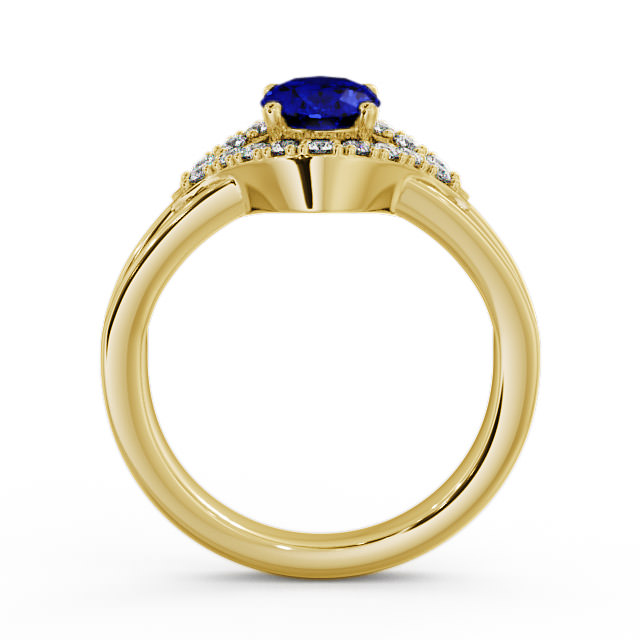 Blue Sapphire and Diamond 1.18ct Ring 9K Yellow Gold - Viola GEM4_YG_BS_UP