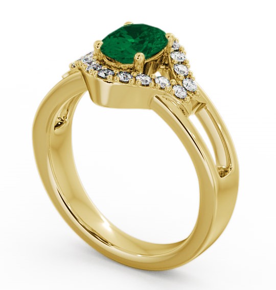  Emerald and Diamond 1.03ct Ring 9K Yellow Gold - Viola GEM4_YG_EM_THUMB1 