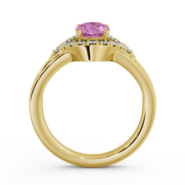 Pink Sapphire and Diamond 1.18ct Ring 9K Yellow Gold - Viola GEM4_YG_PS_UP