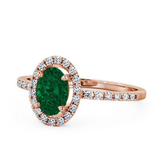 Halo Emerald and Diamond 1.03ct Ring 18K Rose Gold GEM5_RG_EM_THUMB2 